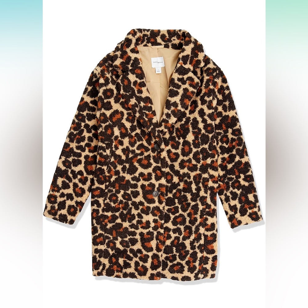 Amazon Essentials Women's Teddy Bear Fleece Oversized-Fit Lapel Jacket NEW